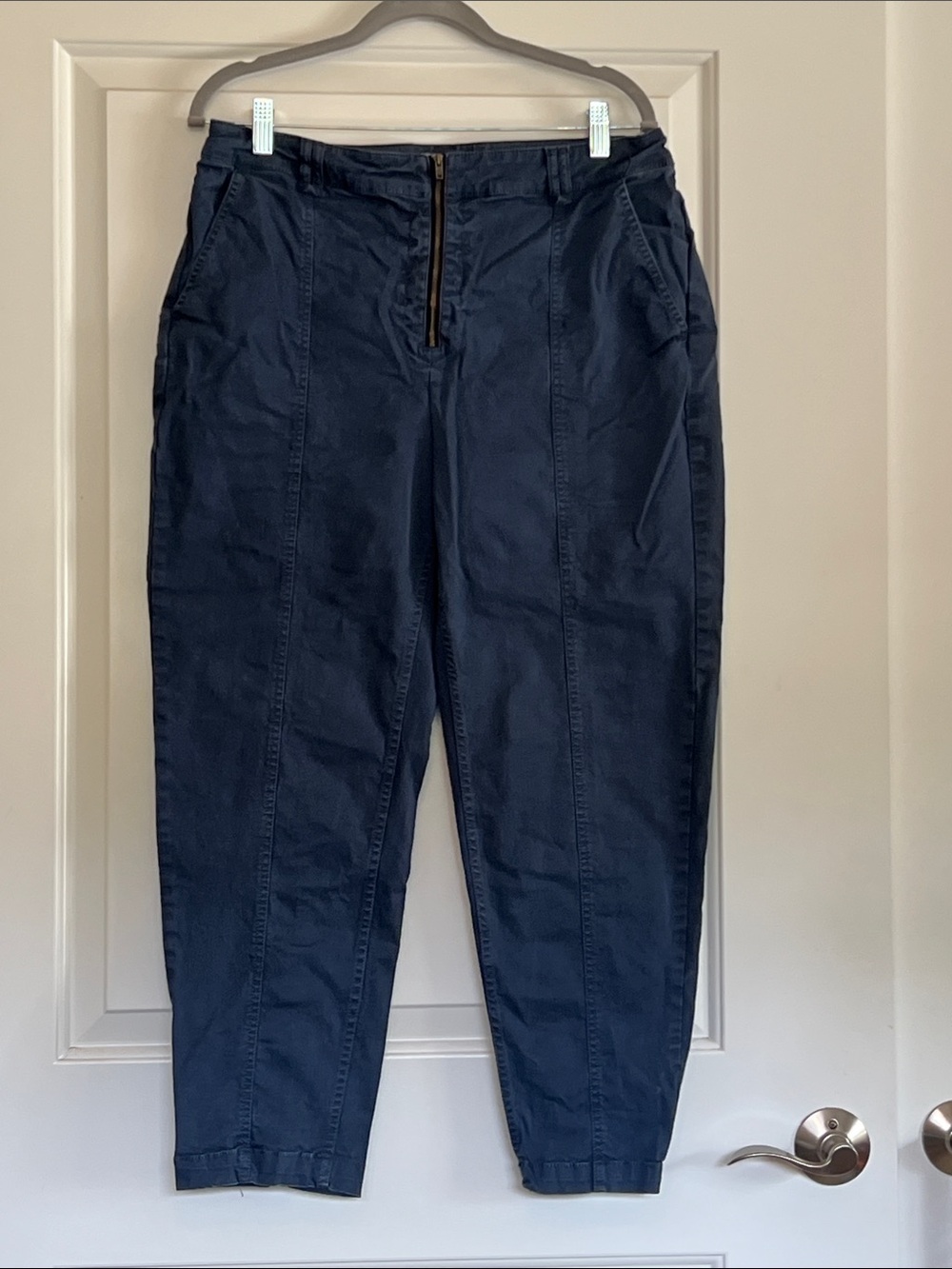 Goodthreads Navy Front-Zip Tapered Ankle Chinos